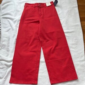 Red Wide-Leg Pants